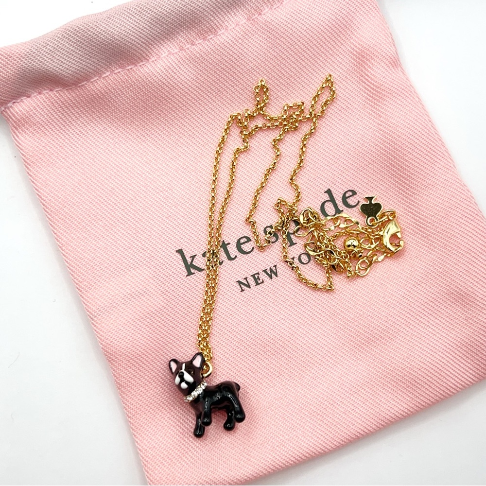 KS873-Kate Spade French Bulldog necklace - Picture 2 of 2
